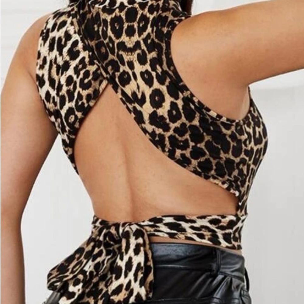 Leopard Tie Around Shirt Large
